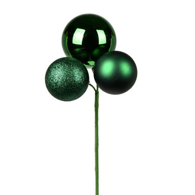  Vickerman N193024 18" Emerald Ornament Pick 4/Bg