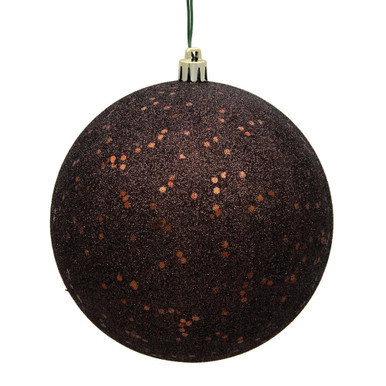  Vickerman N593075DQ 12" Chocolate Sequin Ball Drilled Cap