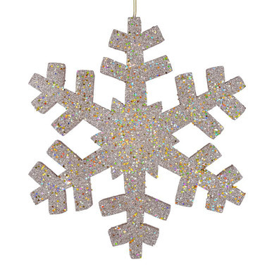  Vickerman L134611 18" Champagne Outdoor Glitter Snowflake