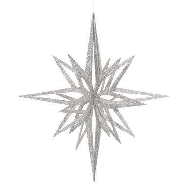  Vickerman M148507 32" Silver 3D Glitter Star