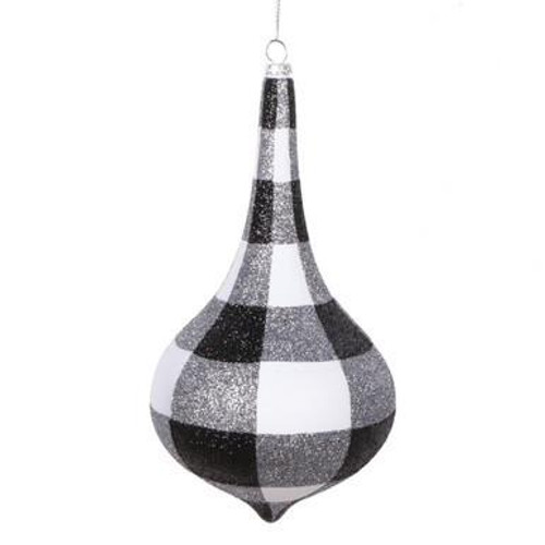  Vickerman MT2213180 - Black White Drop Ornament 