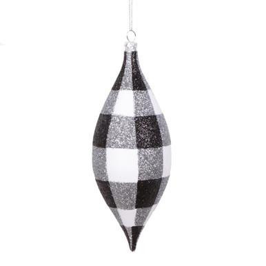 Vickerman MT2212770 - Black White Drop Ornament