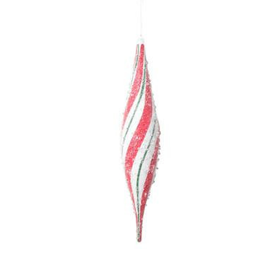 Vickerman MT2215730 - White Red Green Drop Ornament