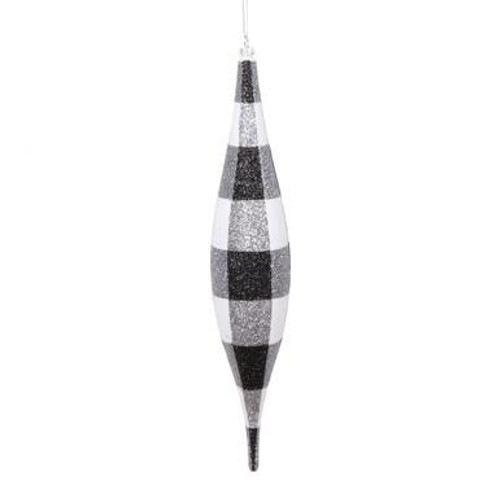  Vickerman MT2212930 - Black White Drop Ornament 