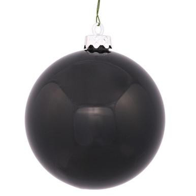 Vickerman N591217DSV - Black Ball Ornament