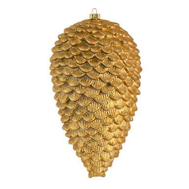 Vickerman N187333D - 10 Inch Copper Gold Matte Glitter Pinecone Ornament - 2 Pack