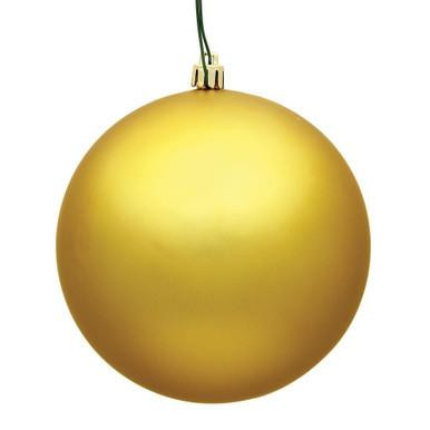 Vickerman N591237DMV - 4.75 Inch Honey Gold Matte Ball Ornament - Outdoor/Indoor - 4 Pack