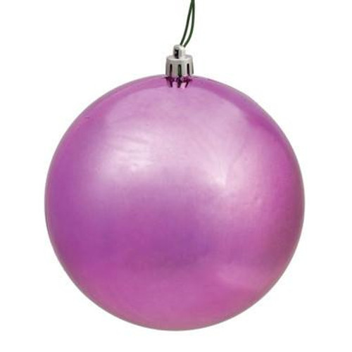  Vickerman N591545DSV - 6 inch Mauve Ball Ornament - 4 pack 
