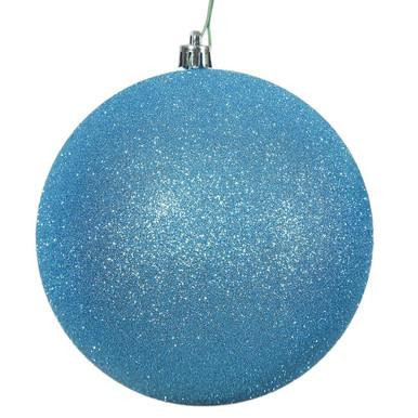 Vickerman N591512DG - 6 inch Turquoise Ball Ornament - 4 pack