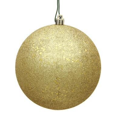 Vickerman N591508DQ - 6 inch Gold Ball Ornament - 4 pack