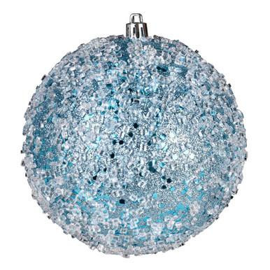 Vickerman N190332D - 6 inch Baby Blue Ball Ornament - 4 Pack