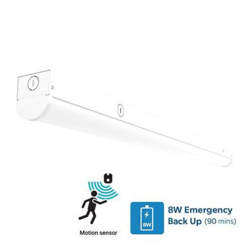 Contractor Essentials 4ft LED Occupancy Sensor & Battery Back-up Emergency Stairwell Light 