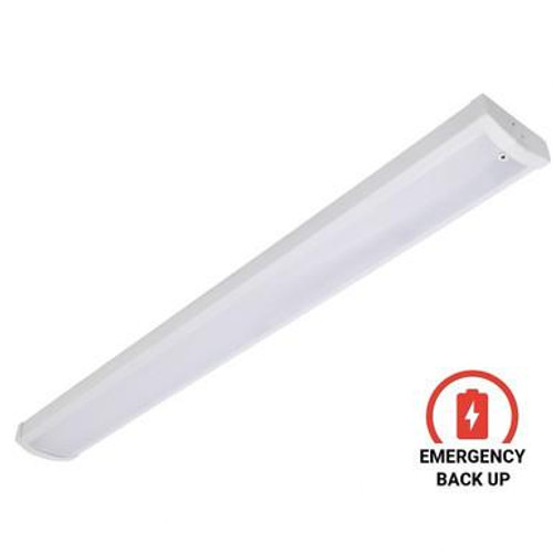 LBS Lighting 4FT LED Wraparound Light with Emergency Backup – CCT & Wattage Selectable 