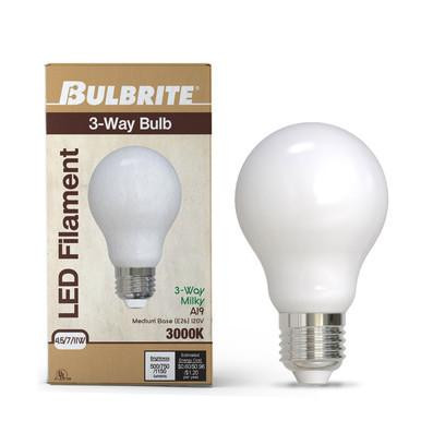  Bulbrite 776521 – 3 Way LED Bulb - 10W Soft White Frosted A19 Replacement 