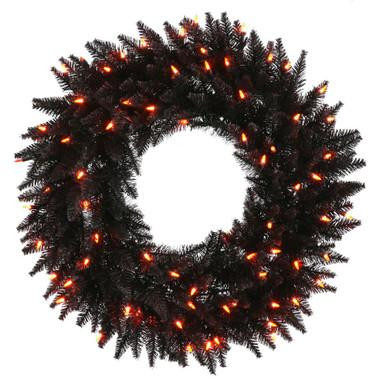 Vickerman 24" Black Fir Artificial Wreath with LED Lights - Vickerman K162125LED