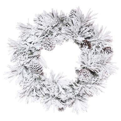 Vickerman 36" Flocked White on Green Pine Artificial Wreath - Vickerman K171236