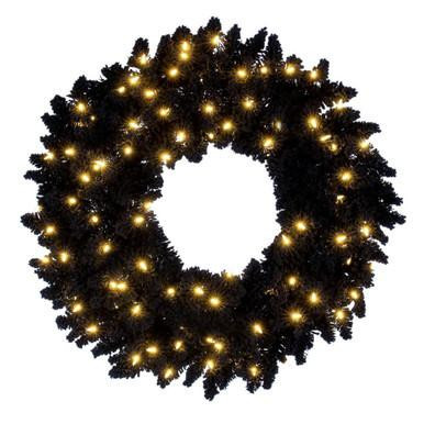 Vickerman 30" Black Artificial Wreath with LED Lights - Vickerman K221731LED