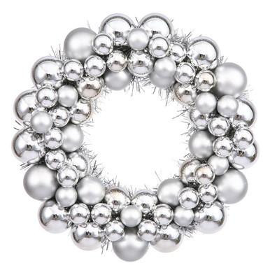 Vickerman 12" Silver Ball Artificial Wreath - Vickerman N114207 
