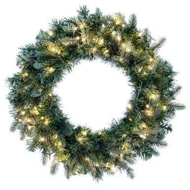 Vickerman 24" Green Artificial Wreath with LED Lights - Vickerman K224727LED 
