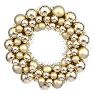 Vickerman 12" Gold Ball Artificial Wreath - Vickerman N114208