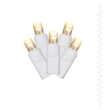 X13W541 Vickerman - 5 ft 35-Light Outdoor Warm White LED Wide Angle Christmas Light String - White Wire