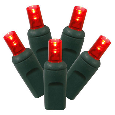 X6G6503 Vickerman - 25 ft 50-Light Outdoor Red LED Wide Angle Christmas Light String - Green Wire