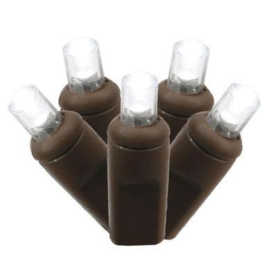  Vickerman X6B6509 - Pure White LED 25 ft Wide Angle Christmas Lights - Brown Wire 