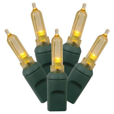 X6G7507 Vickerman - 25 ft 50-Light Outdoor Yellow LED Mini Christmas Light String - Green Wire