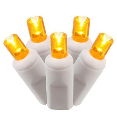 X6W6508 Vickerman - 25 ft 50-Light Outdoor Orange LED Wide Angle Christmas Light String - White Wire