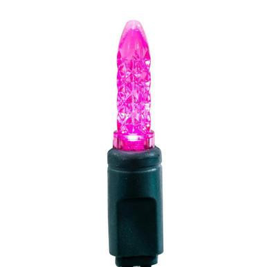 X4G5710PBG Vickerman - 24 ft 70-Light Outdoor Pink LED M5 Christmas Light String - Green Wire