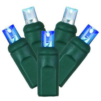 X6G6522 Vickerman - 25 ft 50-Light Outdoor Blue White LED Wide Angle Christmas Light String - Green Wire