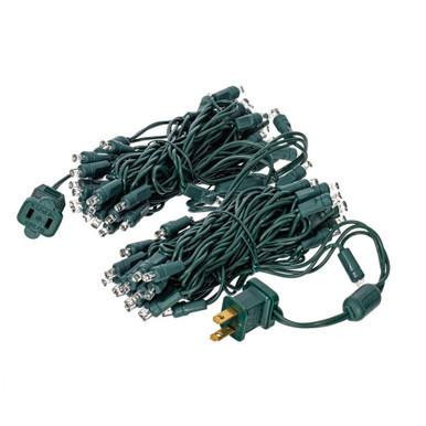 X4G6705TPBG Vickerman - 24 ft 70-Light Outdoor Cool White LED Wide Angle Christmas Light String - Green Wire