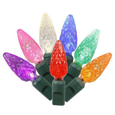 X6G8500 Vickerman - 25 ft 50-Light Outdoor Multicolor LED C6 Christmas Light String - Green Wire