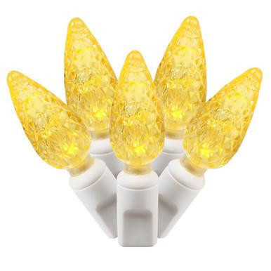 X6W8507 Vickerman - 25 ft 50-Light Outdoor Yellow LED C6 Christmas Light String - White Wire