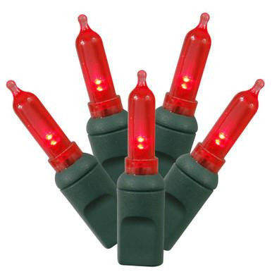 X4G7103 Vickerman - 34 ft 100-Light Outdoor Red LED Mini Christmas Light String - Green Wire
