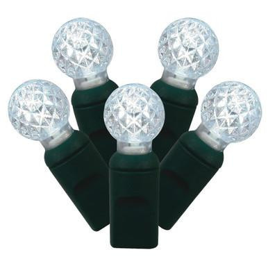 X4G9109 Vickerman - 34 ft 100-Light Outdoor Pure White LED G12 Christmas Light String - Green Wire