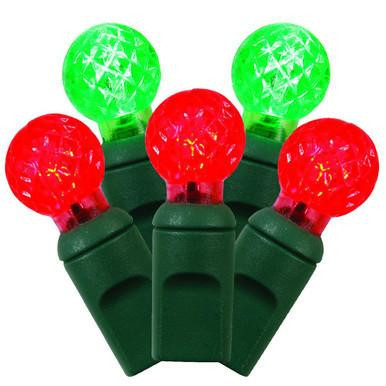 X6G9523 Vickerman - 25 ft 50-Light Outdoor Red Green LED G12 Christmas Light String - Green Wire