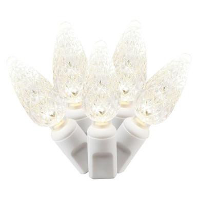 X4W8101 Vickerman - 34 ft 100-Light Outdoor Warm White LED C6 Christmas Light String - White Wire