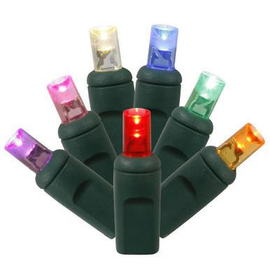 X6G6100 Vickerman - 5 ft 100-Light Outdoor Multi-Color LED Christmas Light String - Green Wire
