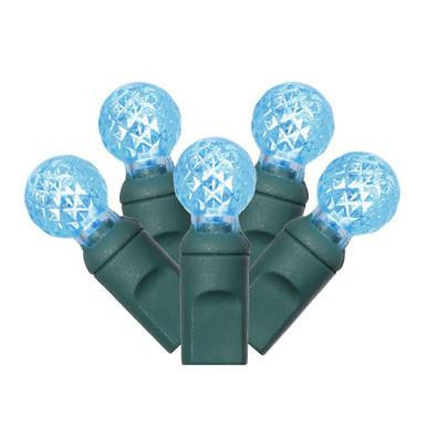X4G9132 Vickerman - 34 ft 100-Light Outdoor Teal LED Christmas Light String - Green Wire