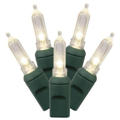 X4G7101 Vickerman - 34 ft 100-Light Outdoor Warm White LED Christmas Light String - Green Wire