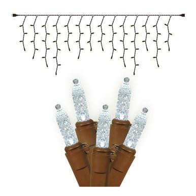 X6B3109 Vickerman - 70-Light Outdoor Pure White LED Christmas Light String - Brown Wire
