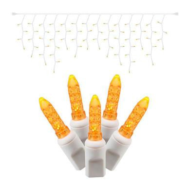 X6W3208T Vickerman - 70-Light Outdoor Amber LED Christmas Light String - White Wire