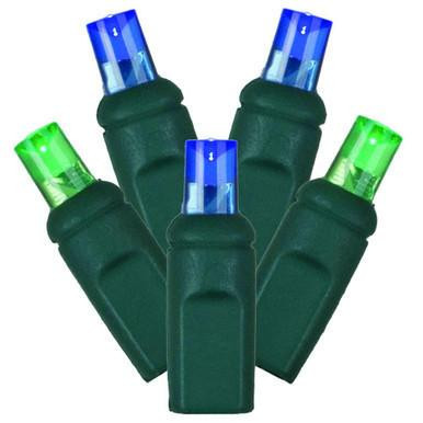 X6G2742CSA Vickerman - 35 ft 70-Light Outdoor Blue Green LED Christmas Light String - Green Wire