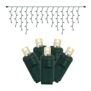 X6G3309PBG Vickerman - 70-Light Outdoor Pure White LED Christmas Light String - Green Wire