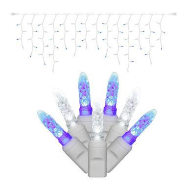 X6W3112 Vickerman - 70-Light Outdoor Blue LED Christmas Light String - White Wire
