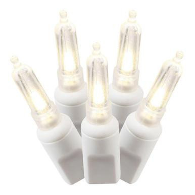 X4W7101PBG Vickerman - 34 ft 100-Light Outdoor Warm White LED Mini Christmas Light String - White Wire
