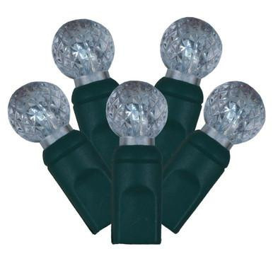 X4G9105PBG Vickerman - 34 ft 100-Light Outdoor Cool White LED G12 Berry Christmas Light String - Green Wire