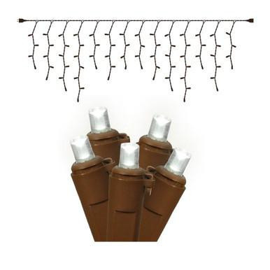 X6B3309 Vickerman - 70-Light Outdoor Pure White LED Wide Angle Christmas Light String - Brown Wire