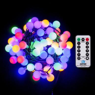  Vickerman X22G410 - Multi Color LED 28 ft Christmas Lights - Black Wire 